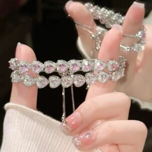 pink and silver bracelet